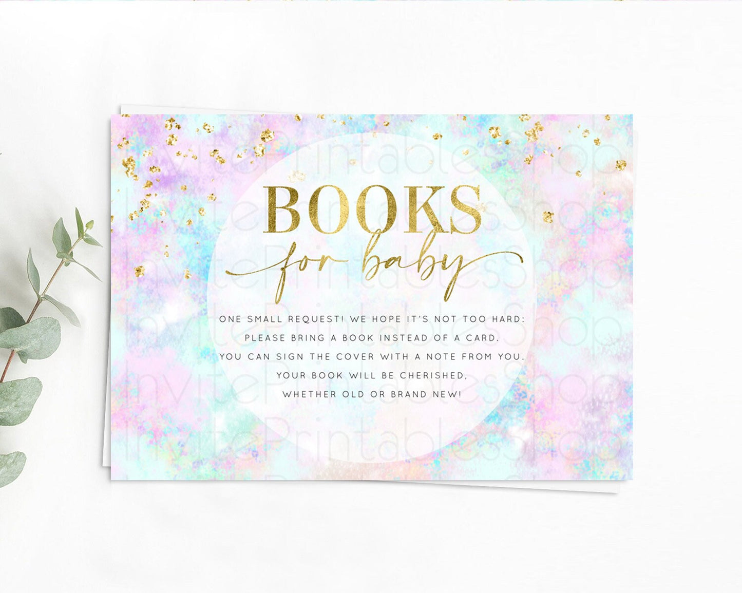Editable Pastel Books For Baby Card Pastel Rainbow Book Insert Colorful Ombr