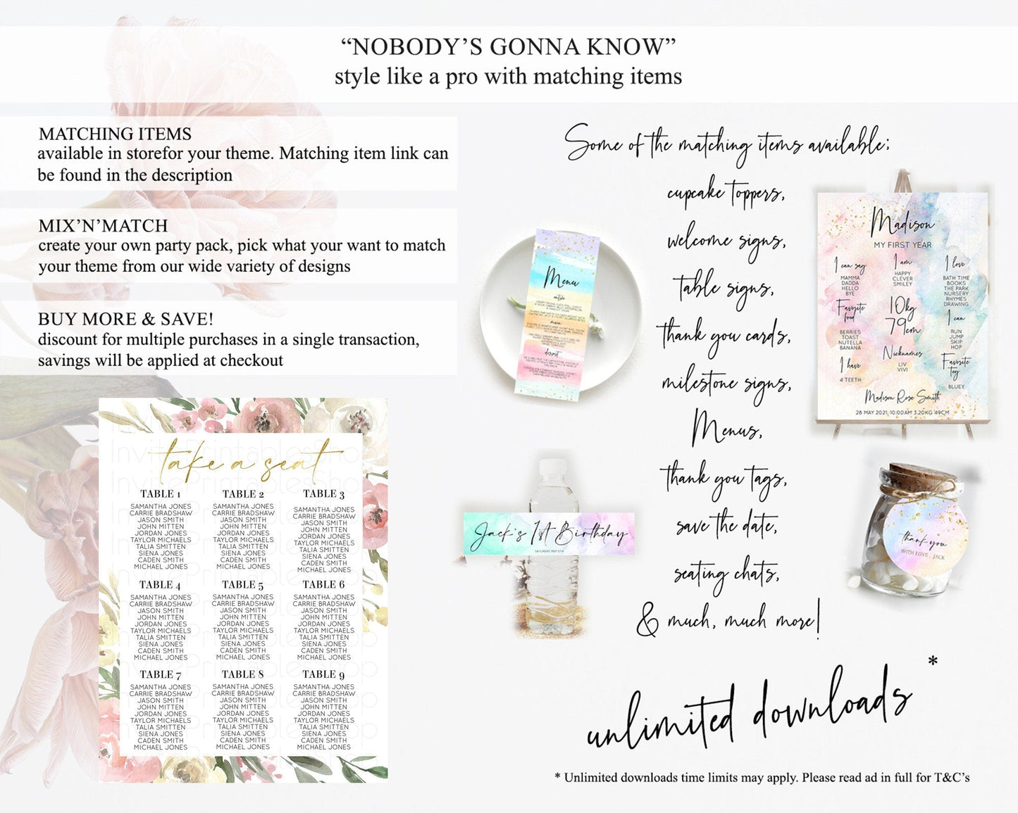 Secret Garden Seating Chart Wildflower Seating Chart Pastel Flowers Seating Chart Enchanted Garden Boho Floral Take A Seat Decor D10202