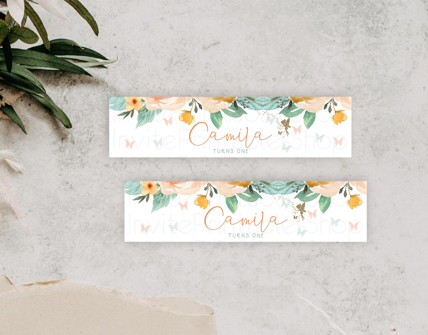 Fairy Water Label Enchanted Garden Pastel Floral Butterfly Party Decor Secret Garden Birthday Baptism Baby Shower Bridal Shower D10346