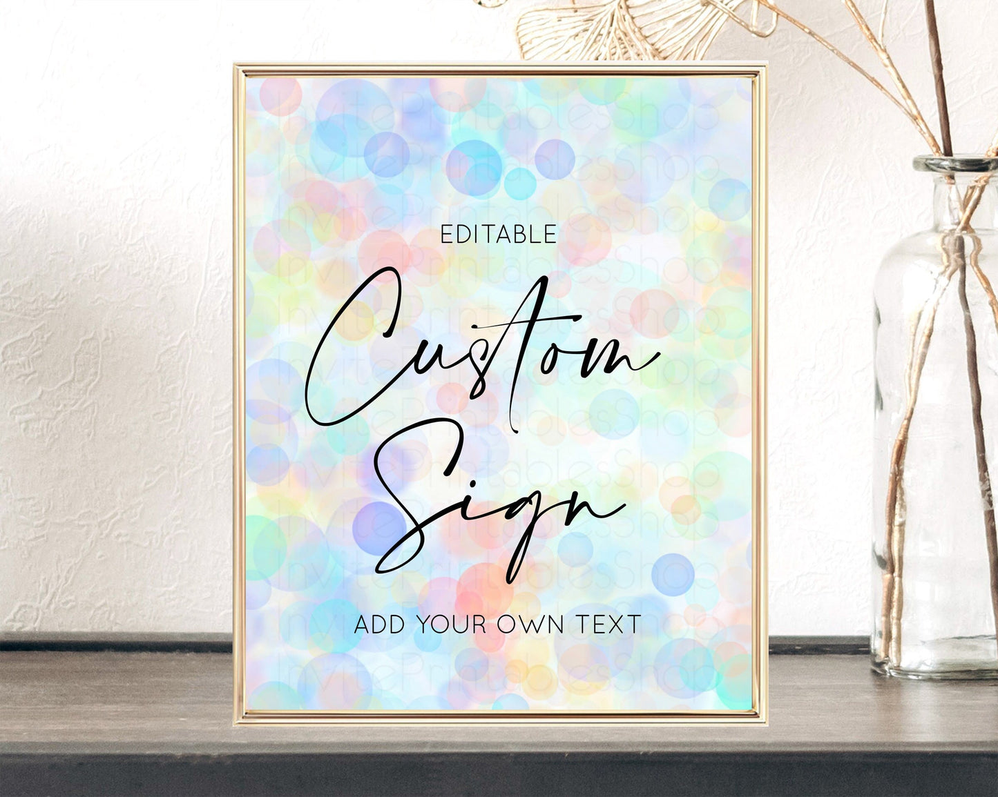 Pastel Rainbow Sign Cards Gifts Sign Table Signs Diaper Sign Books Sign Food Sign Custom Sign Glitter Wedding Birthday Baby Shower 8x10 T500