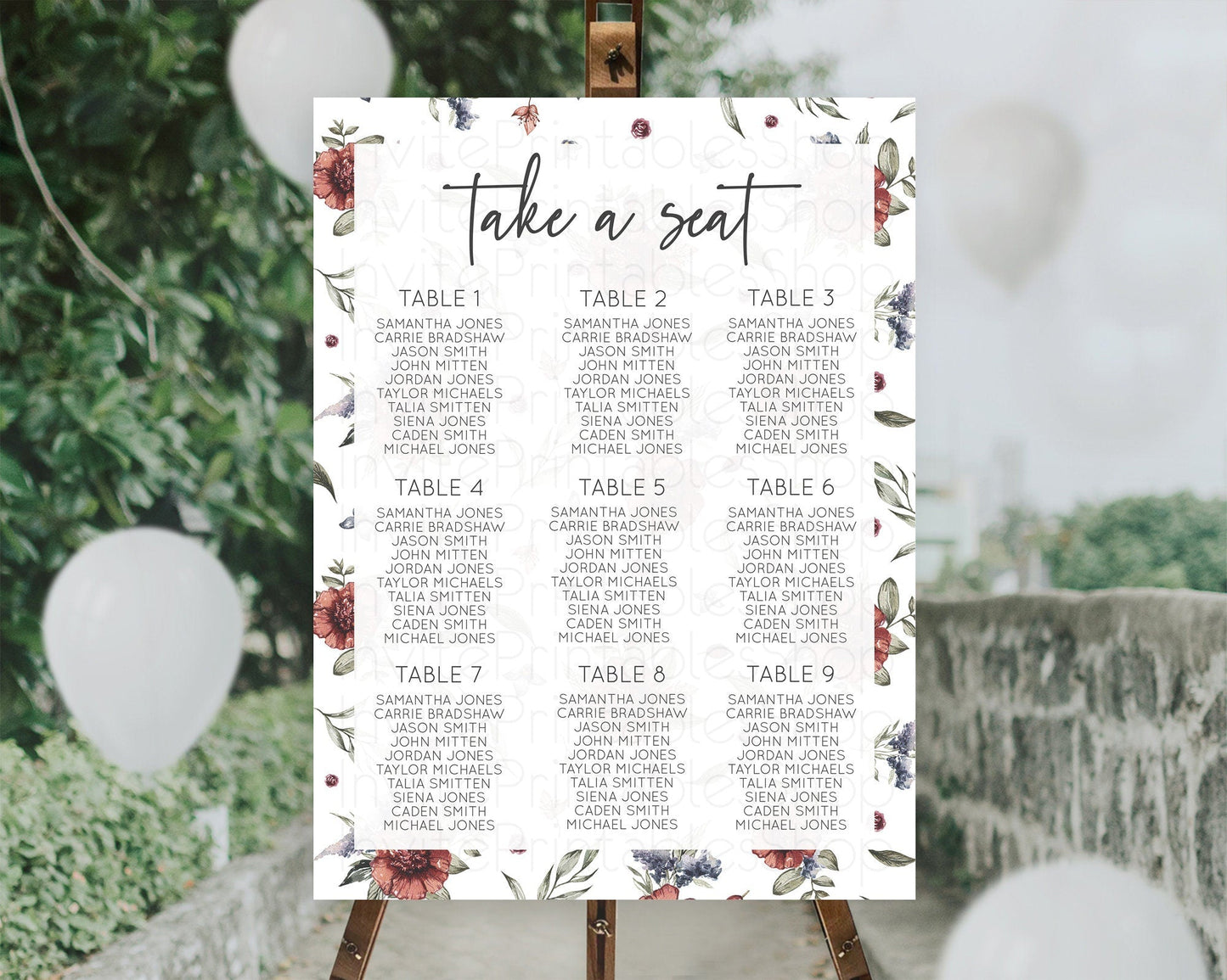 Secret Garden Seating Chart Wildflower Seating Chart Pastel Flowers Seating Chart Enchanted Garden Boho Floral Take A Seat Decor D10503