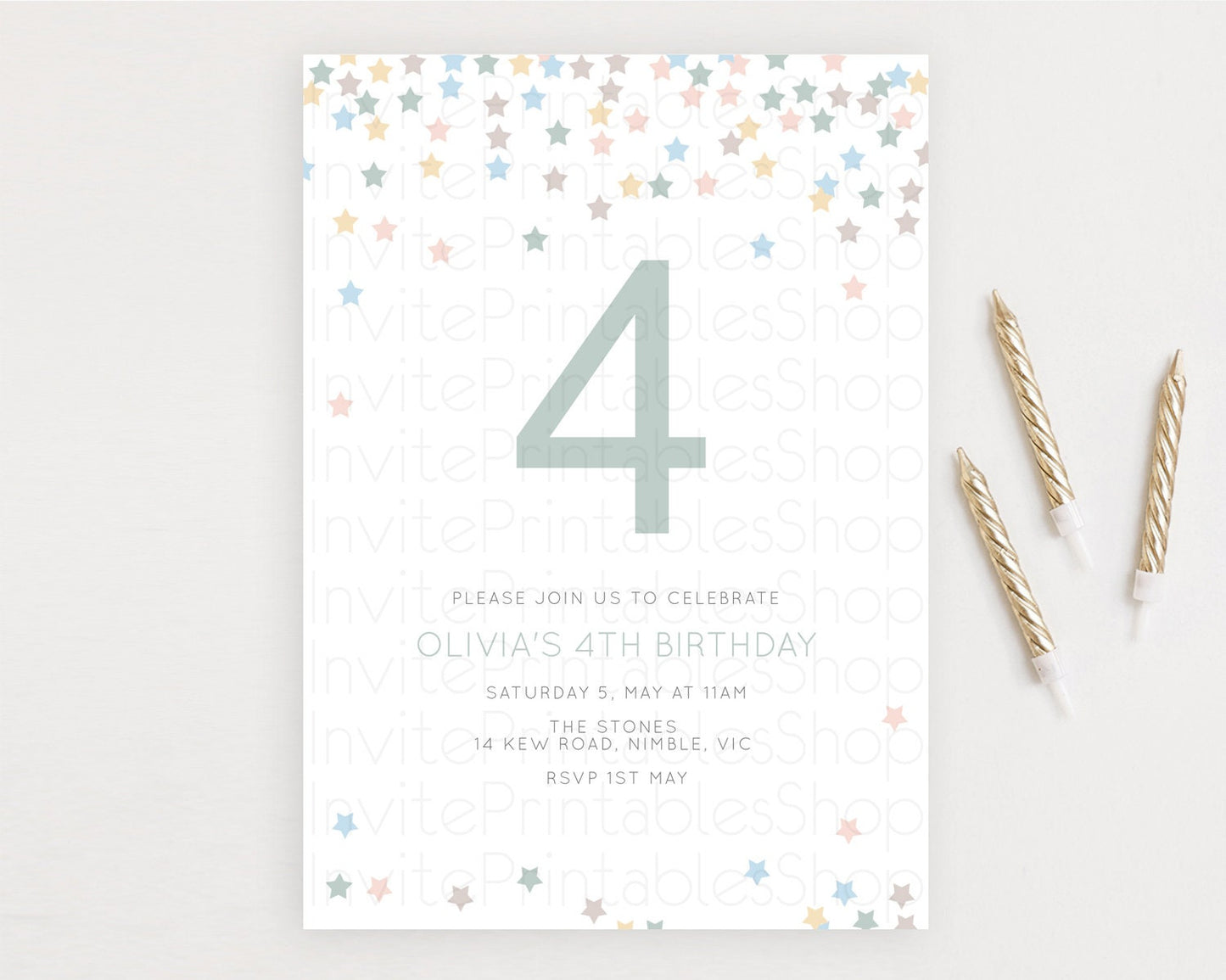 Editable Star Birthday Invitation Pastel Stars Invite Shooting Star Party Ra