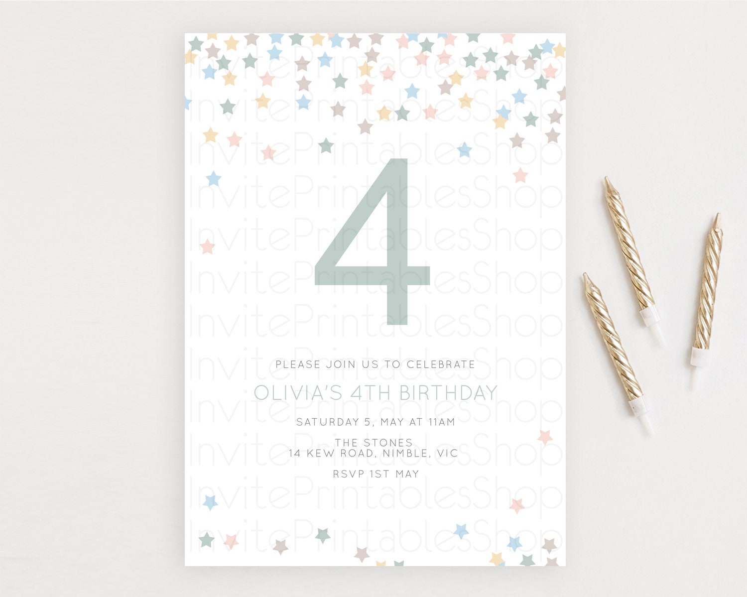 Editable Star Birthday Invitation Pastel Stars Invite Shooting Star Party Ra