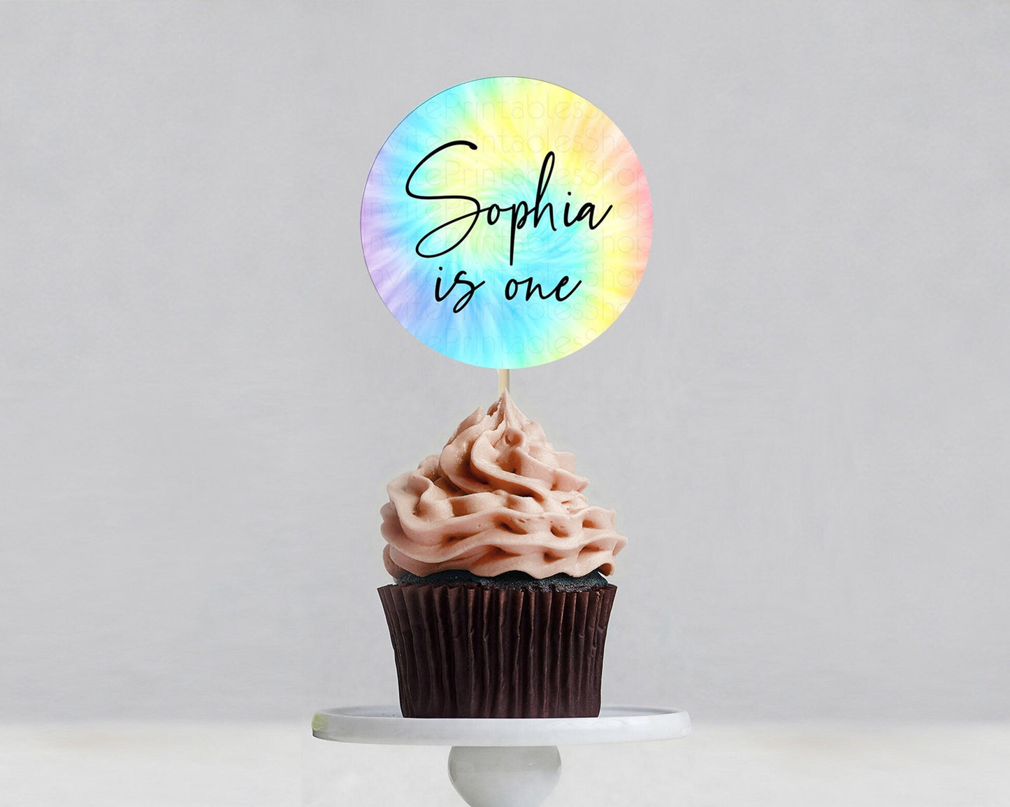 Tie Dye Cupcake Toppers Rainbow Tie Dye Cupcake Toppers Rainbow Colorful Cupcake Toppers Tie Dye Pastel Rainbow Party Cupcake Decor D10578