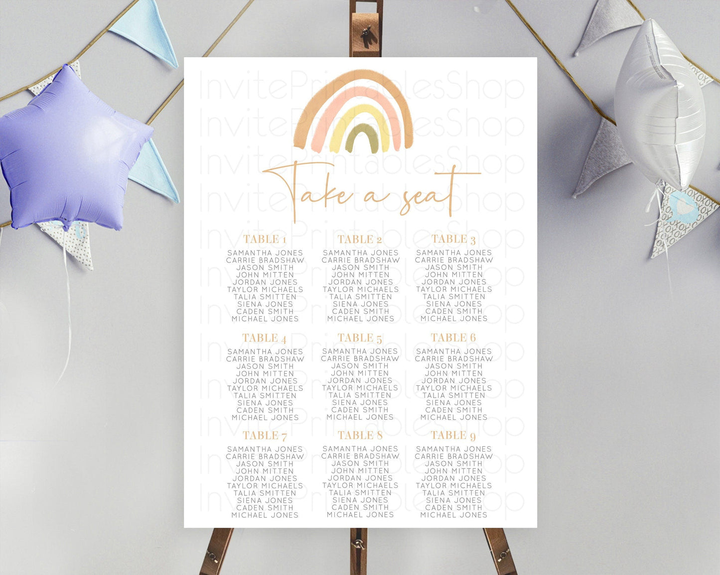 Pastel Rainbow Seating Chart Boho Rainbow Seating Chart Rainbow Seating Chart Pastel Seating Chart Boho Rainbow Seating Sign D10684