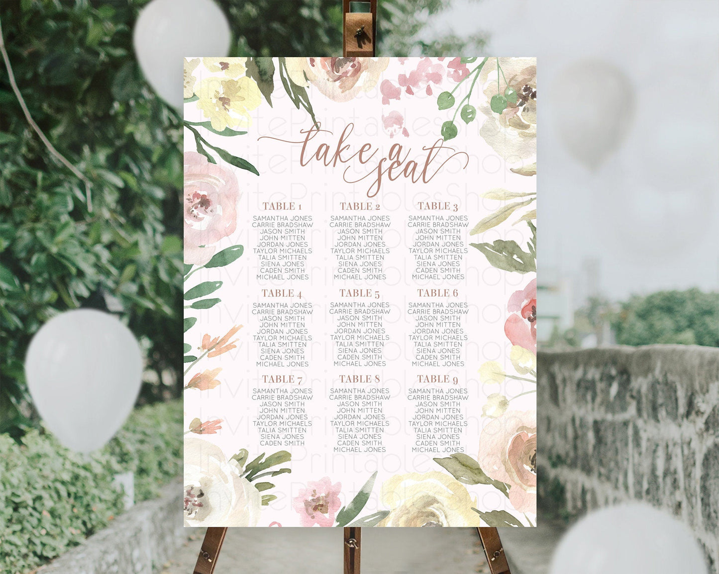 Secret Garden Seating Chart Wildflower Seating Chart Pastel Flowers Seating Chart Enchanted Garden Boho Floral Take A Seat Decor D10192