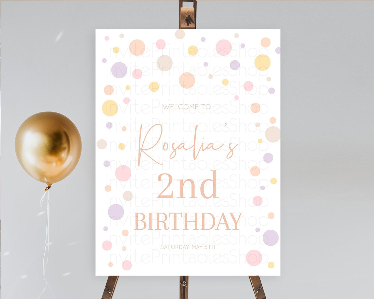 Rainbow Welcome Sign Pastel Welcome Board Pastel Rainbow Confetti Welcome Sign Colorful Bubbles Pastel First Birthday Welcome Sign D10759