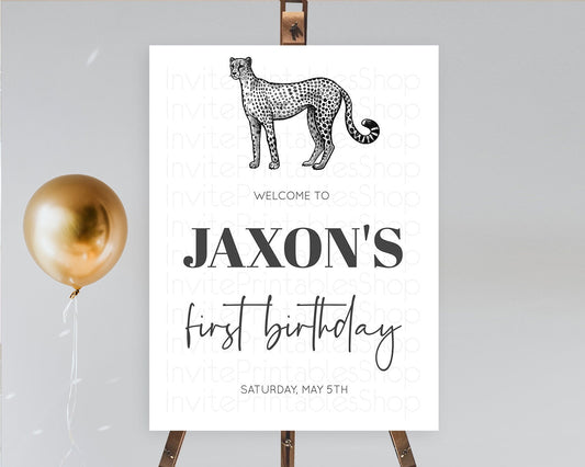Editable Cheetah Welcome Sign Cheetah Welcome Board Cheetah Party Welcome Po