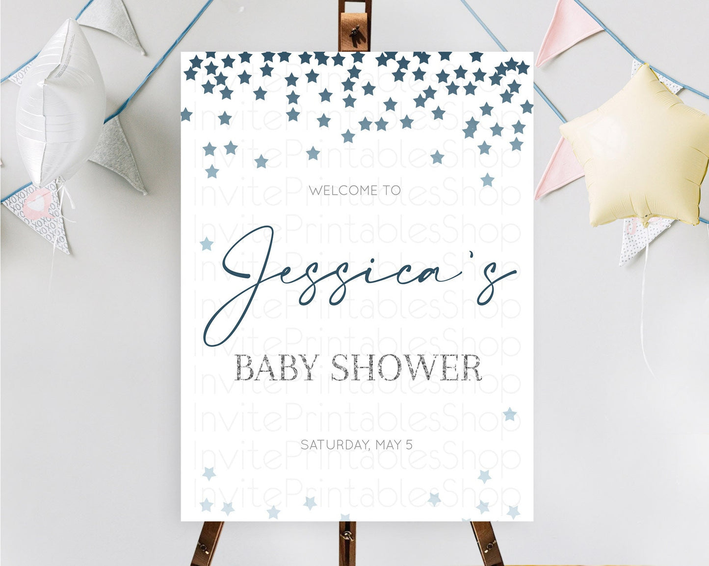 Star Baby Shower Welcome Board Pastel Stars Welcome Sign Shooting Star Rainbow Colorful Confetti Twinkle Little Star Welcome Sign D10308