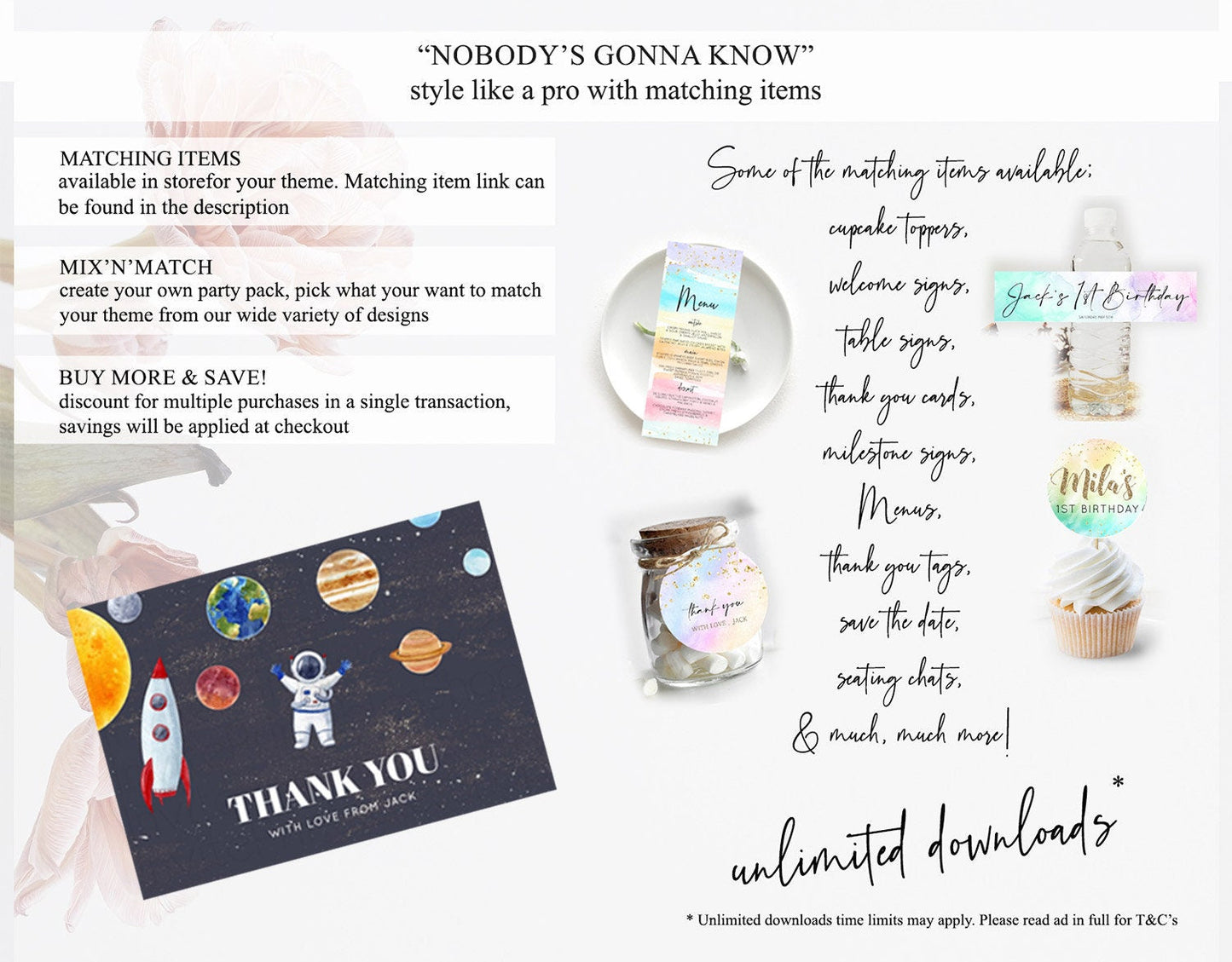 Space Thank You Space Thank You Card First Trip Around the Sun Thank You Card Planets Solar System First Birthday Thank You Cards D10144
