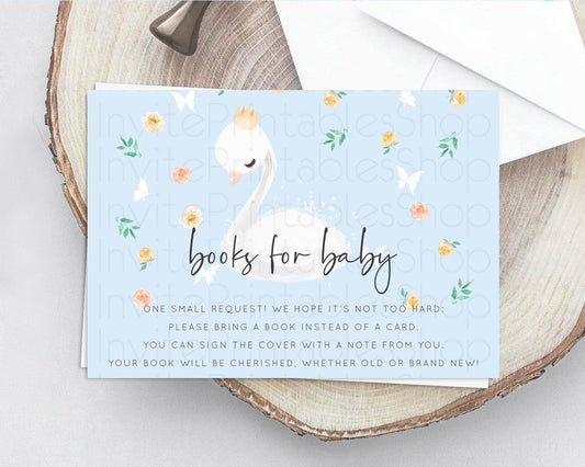 Editable Swan Books For Baby Card Swan Princess Ballet Book Insert Enchanted
