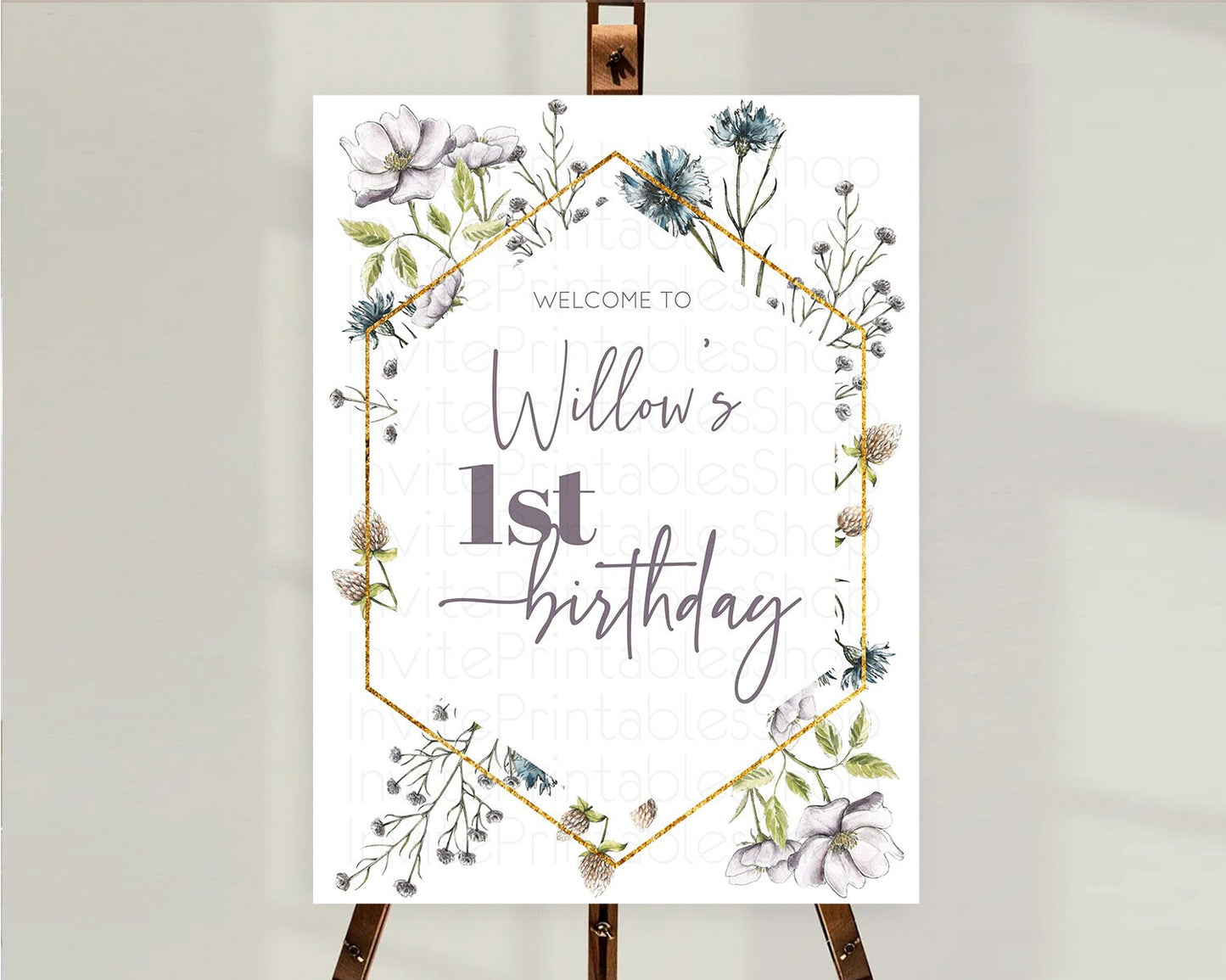 Secret Garden Welcome Sign Wildflower Welcome Board Pastel Flower Garden Welcome Poster Boho Wildflower First Birthday Welcome Sign D11002