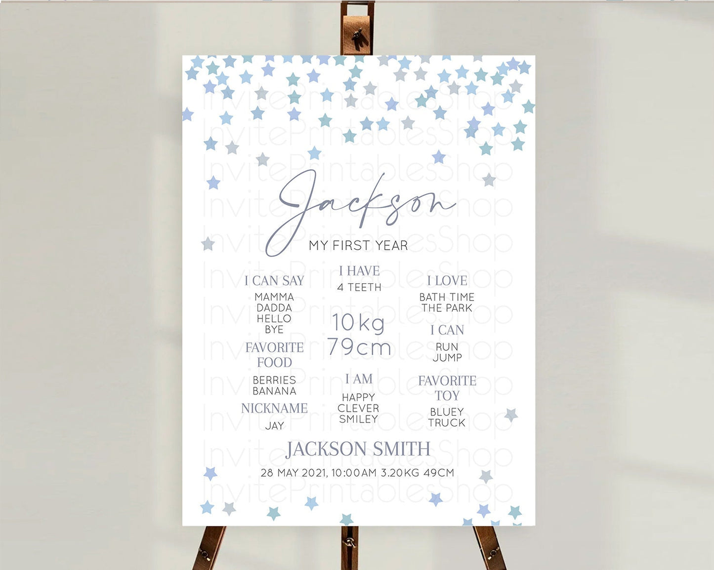 Star First Birthday Milestone Poster Pastel Stars Milestone Shooting Star Rainbow Colorful Confetti Twinkle Little Star 1st Birthday D10341