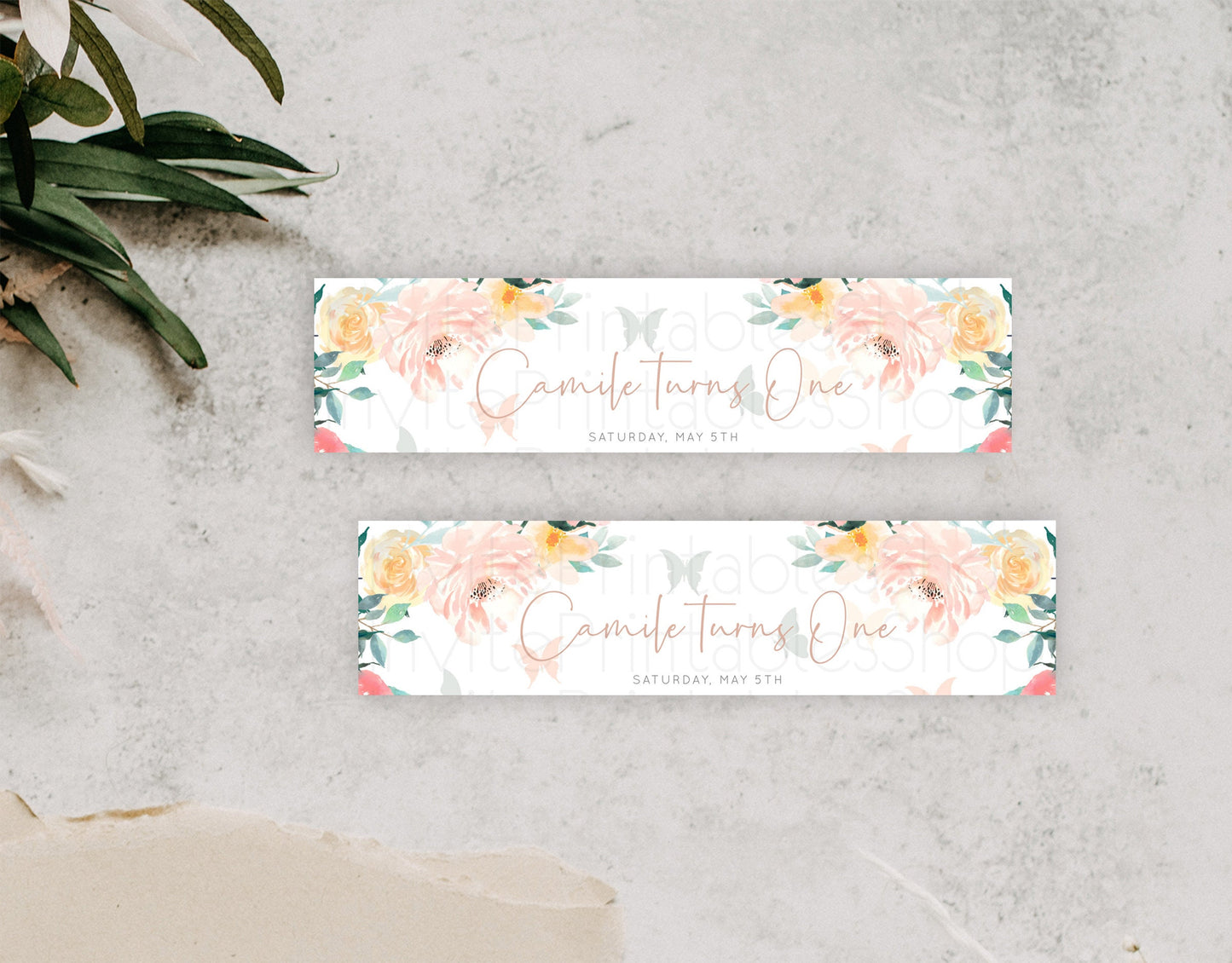 Wildflower Water Label Template Secret Garden Water Label Pastel Floral Garden Party Decor Boho Flowers Birthday Baby Shower Wedding D10706