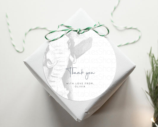Editable Elephant Thank You Tags Elephant Thank You Gift Tags Elephant Party