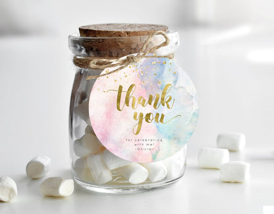 Editable Pastel Thank You Tags Rainbow Thank You Gift Tags Colorful Pastel F