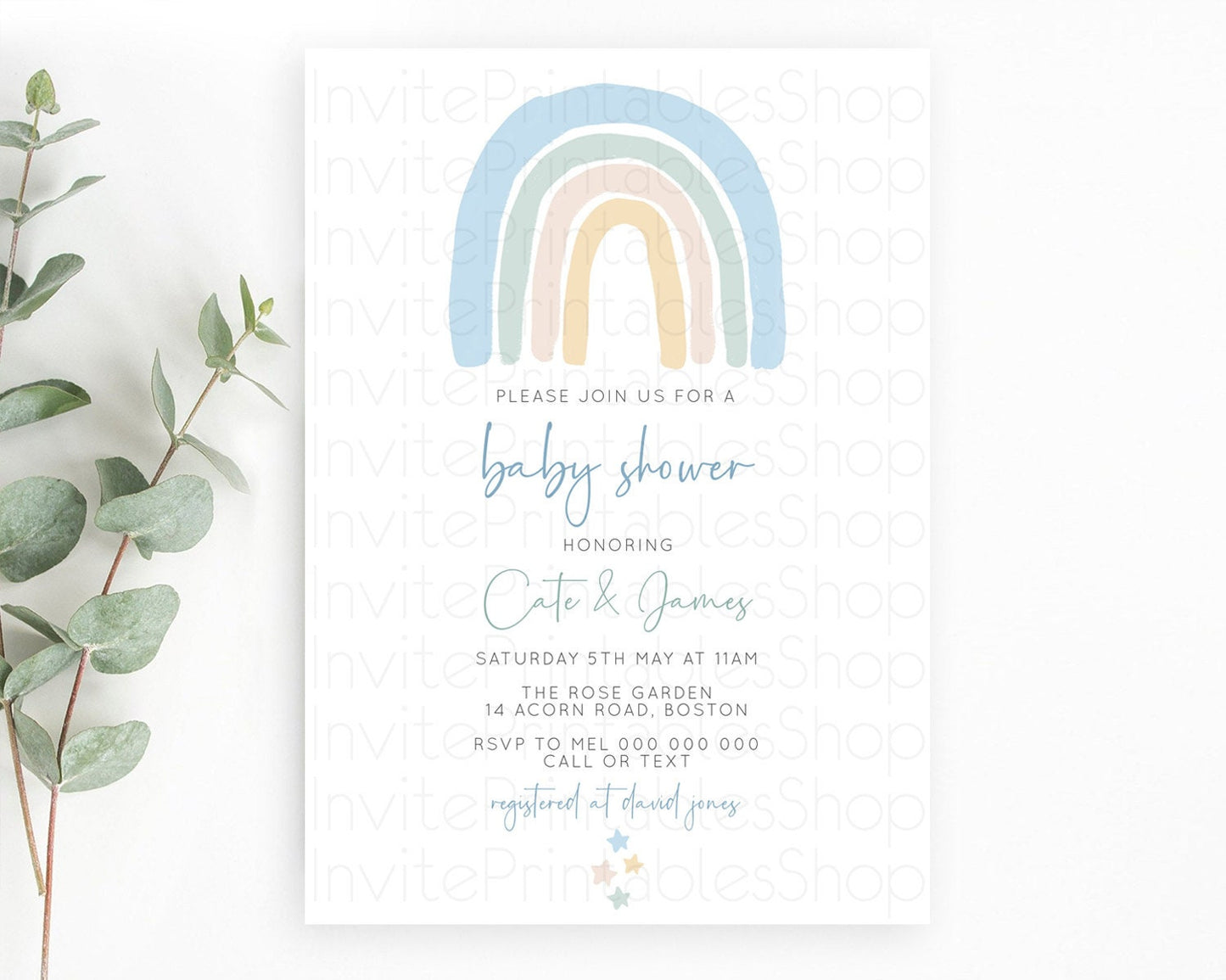 Pastel Rainbow Baby Shower Invitation Pastel Rainbow Invitation Rainbow Baby Invitation Pastel Invitation Boho Rainbow Invitation D10200