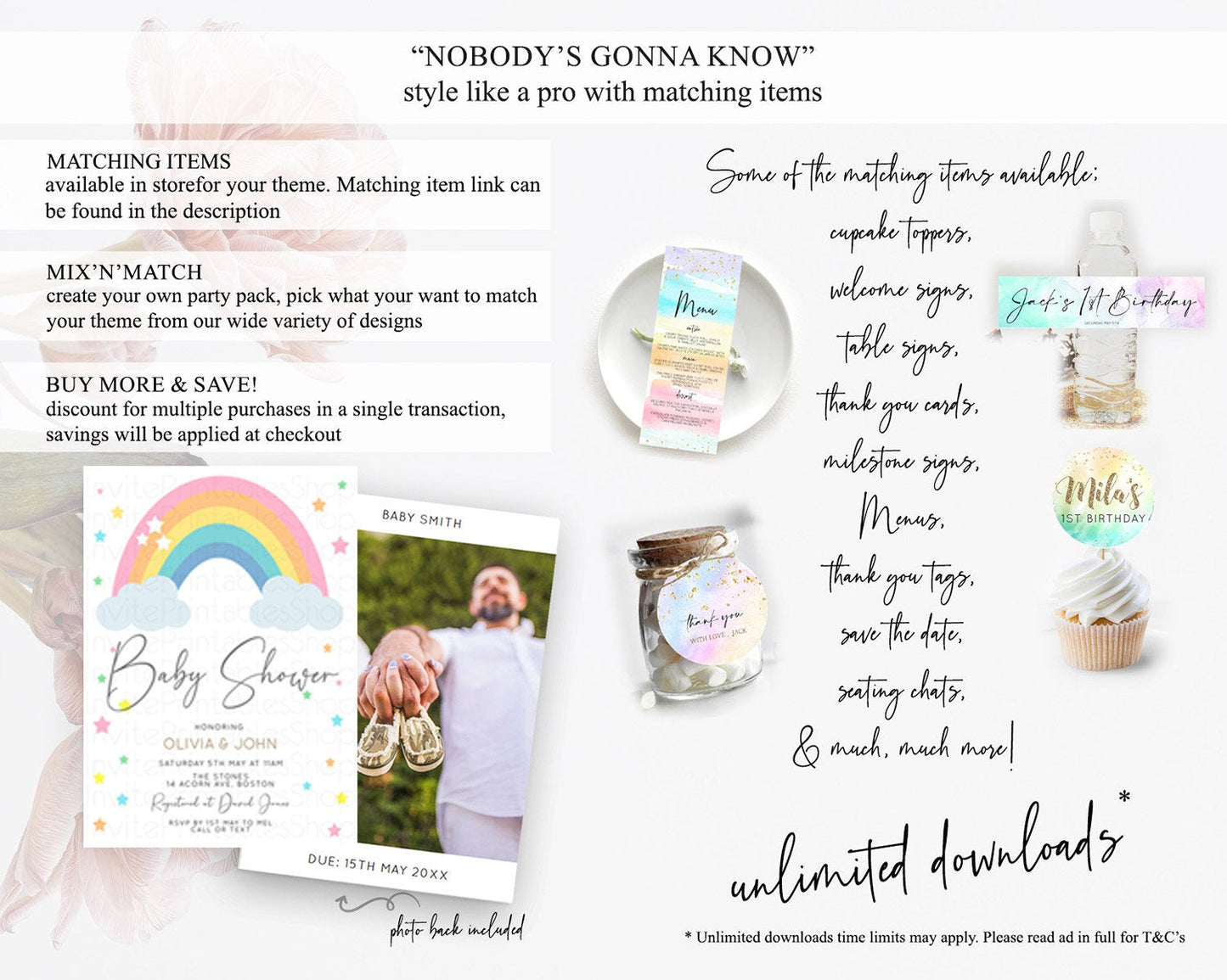 Pastel Rainbow Baby Shower Invitation Pastel Rainbow Invitation Rainbow Baby Invitation Pastel Invitation Boho Rainbow Invitation D11023