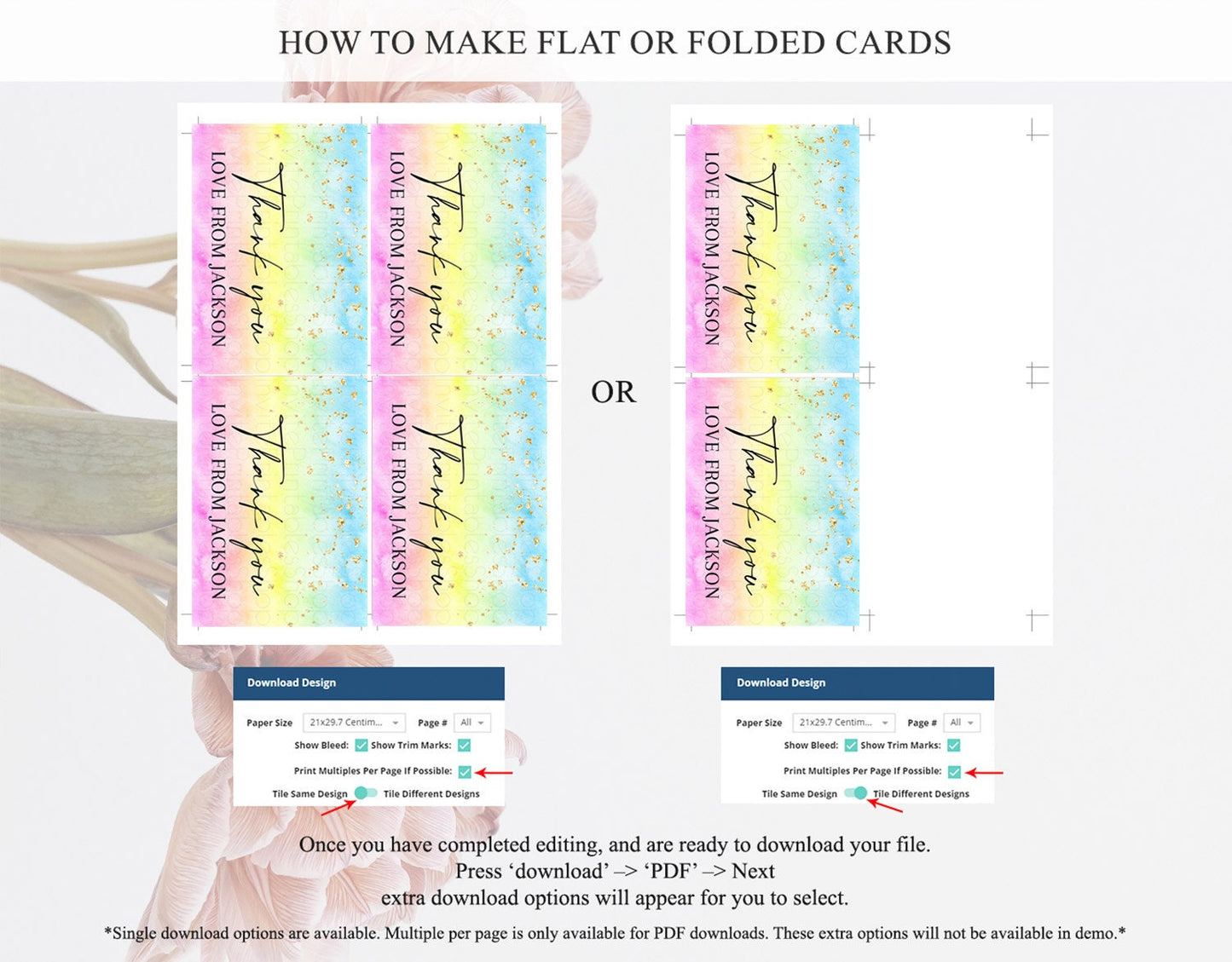 Pastel Thank You Rainbow Thank You Card Colorful Pastel Birthday Thank You Card Confetti Watercolor Pastel Teacher Thank You Cards D10483