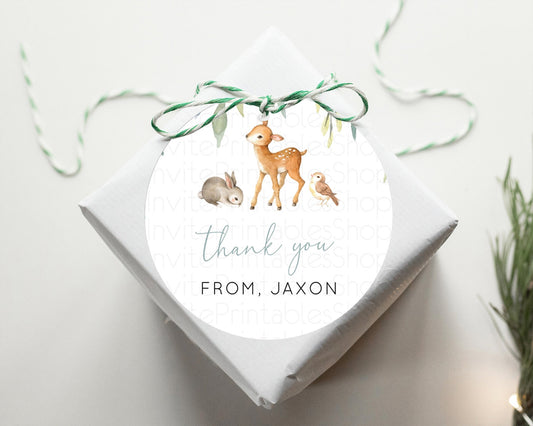 Editable Fawn Thank You Tags Deer Thank You Gift Tags Pastel Floral Deer Fav