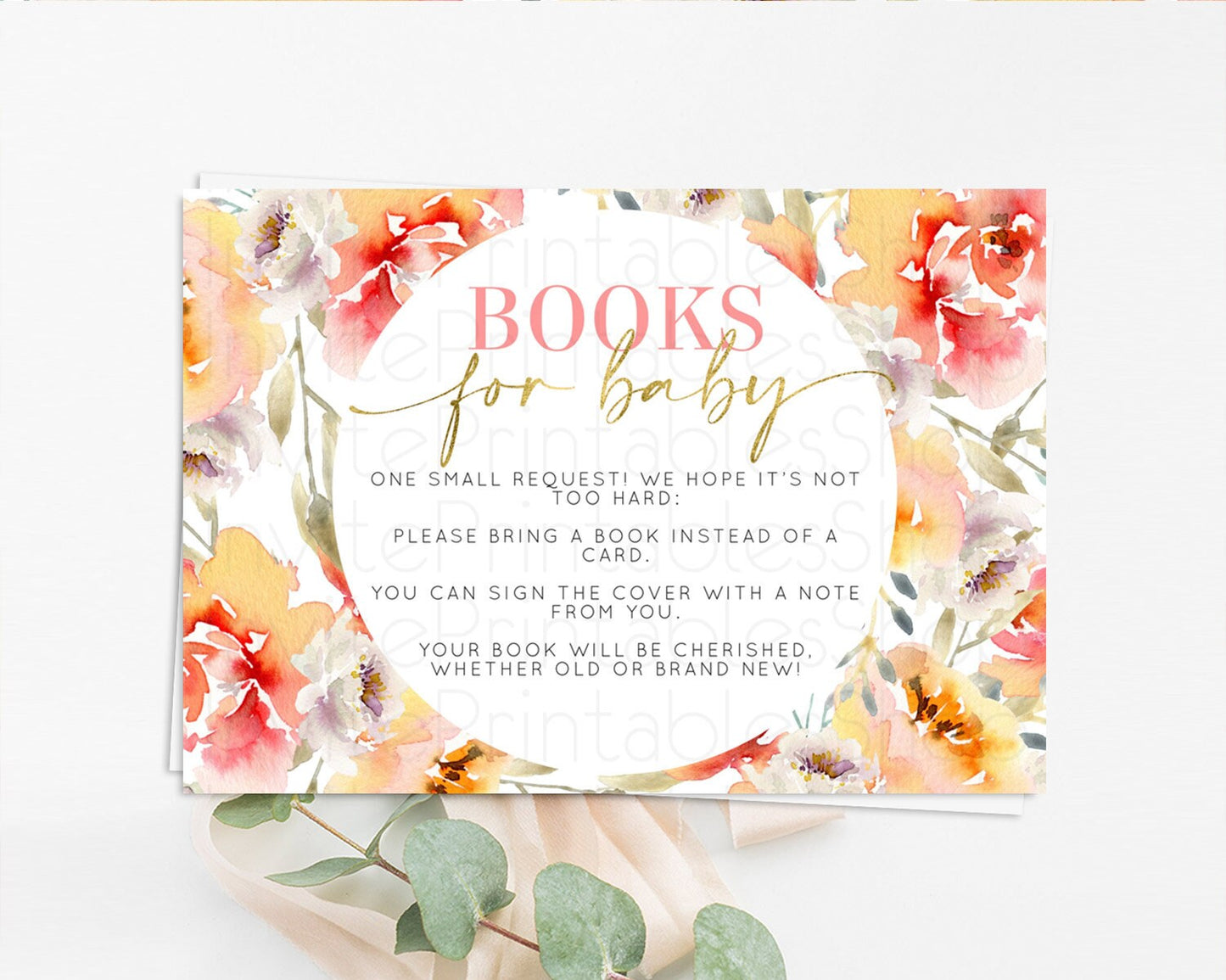 Secret Garden Books For Baby Card Boho Wildflower Book Insert Pastel Flower Garden Baby Shower Card Flower Guests Book Poem Request D10280