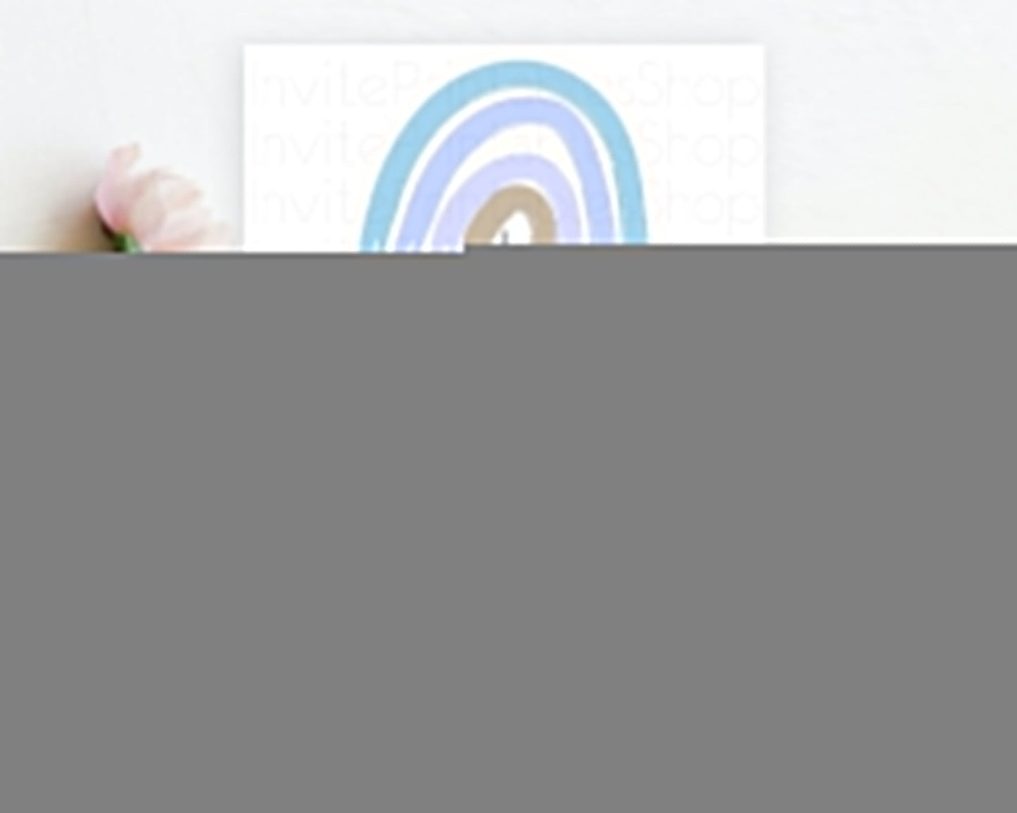 Pastel Rainbow Baptism Invitation Boho Rainbow Baptism 1st Birthday Invitation Rainbow Pastel Watercolor Christening Invitation D10352