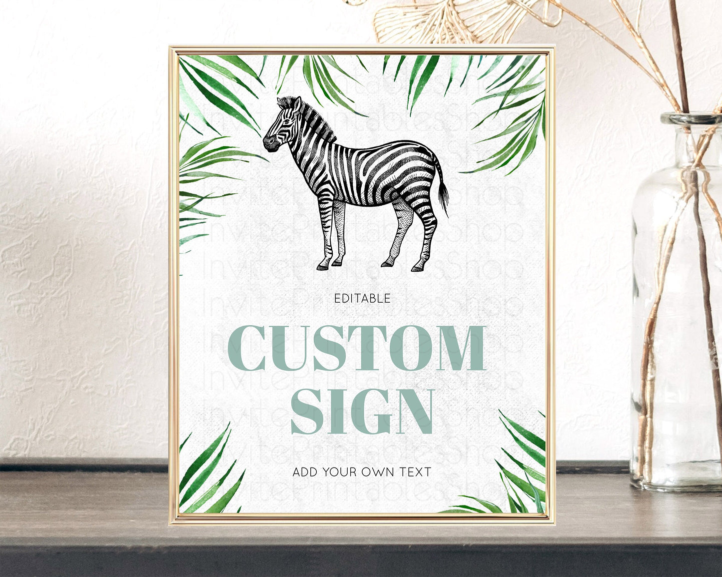 Zebra Sign Zebra Table Sign Decor Zebra Party Sign Template Safari Adventure Zebra Minimal Theme 1st Birthday Baptism Baby Shower D10844