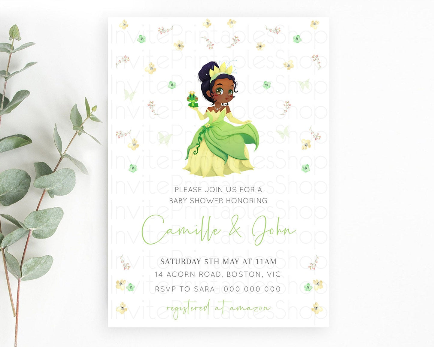 Pastel Princess Baby Shower Invitation Floral Castle Invitation Royal Baby Invite Enchanted Castle Pastel Flower Garden Baby Shower D10348