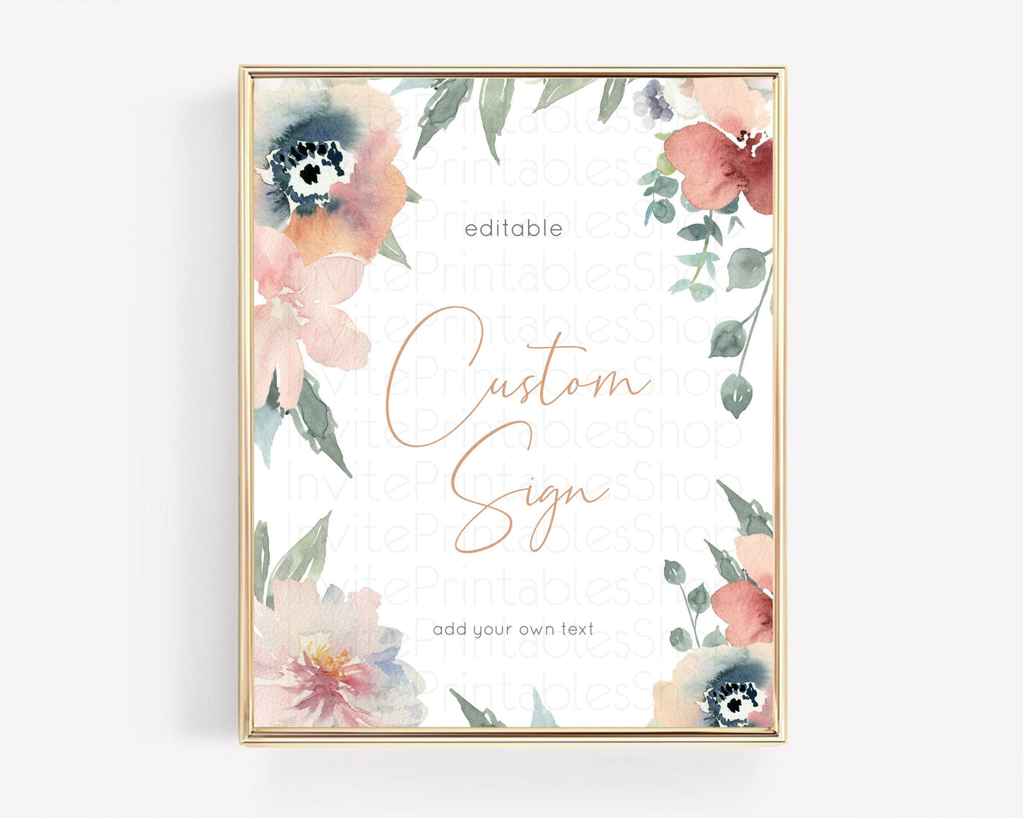 Wildflower Floral Table Sign Decor Secret Garden Sign Template Pastel Floral Garden Party Boho Flowers Birthday Baby Shower Wedding D10787