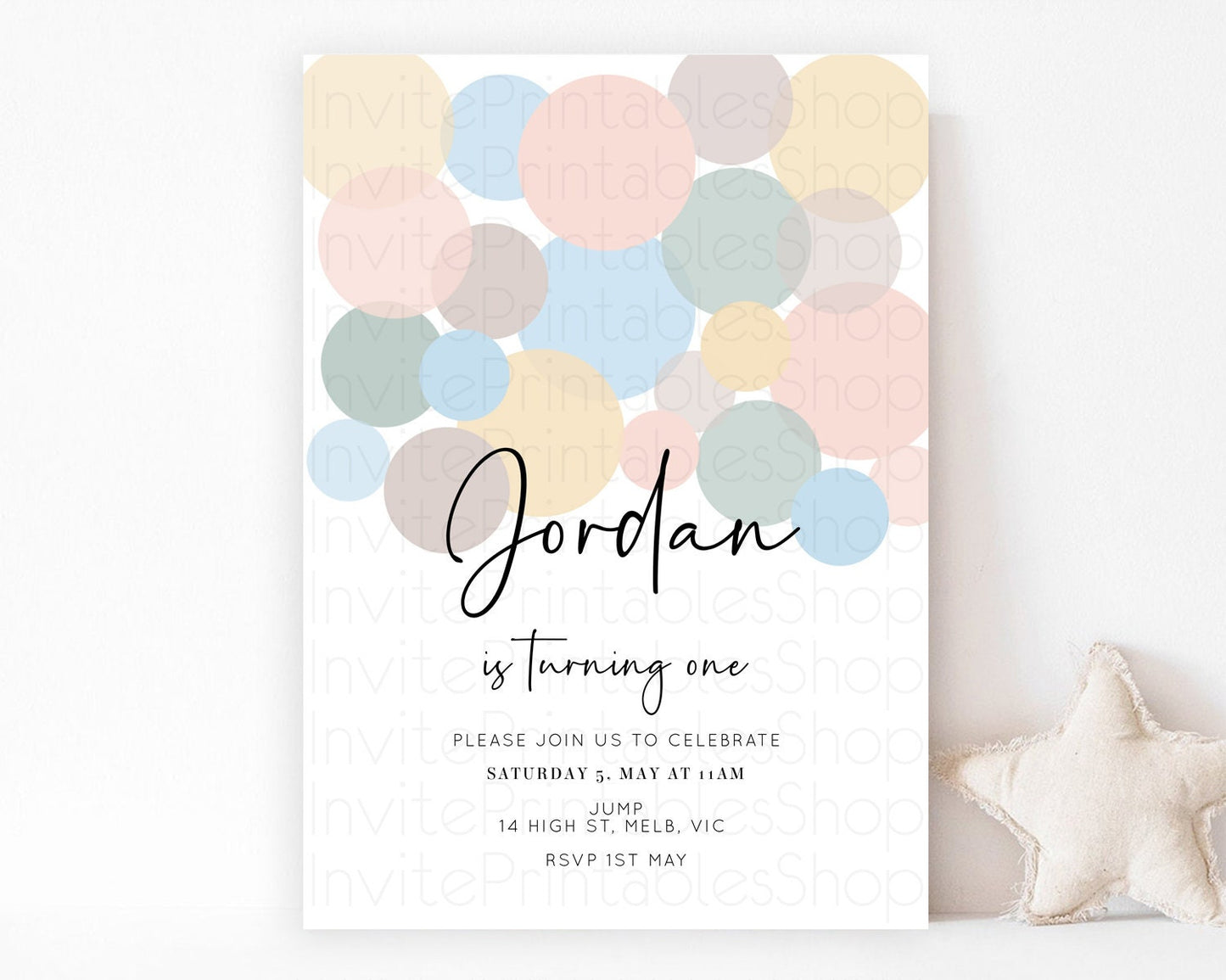 Pastel Birthday Invitation Pastel Confetti Birthday Invitation Bubbles Invitation Colorful Rainbow Confetti 2nd 1st First Birthday D10602
