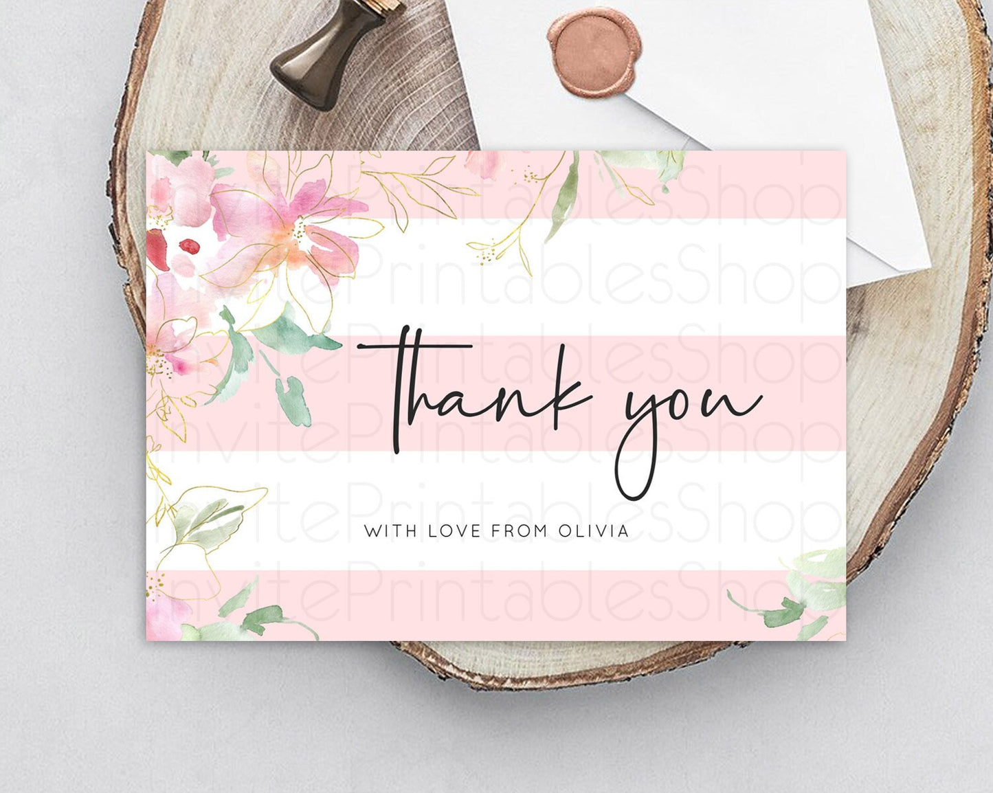 Secret Garden Thank You Wildflower Thank You Card Pastel Flower Garden Birthday Thank You Card Boho Floral Teacher Thank You Card D10300