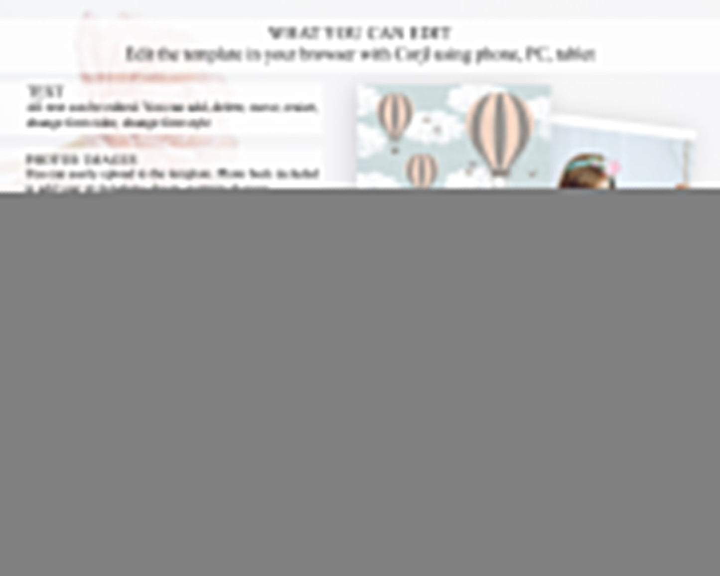 Hot Air Balloon Birthday Invitation Hot Air Balloon Invites Adventure Awaits Up Up & Away Glitter Blue Watercolor 1st Birthday Boy D10174