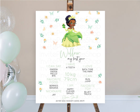 Editable Princess First Birthday Milestone Poster Castle Milestone Board Sec