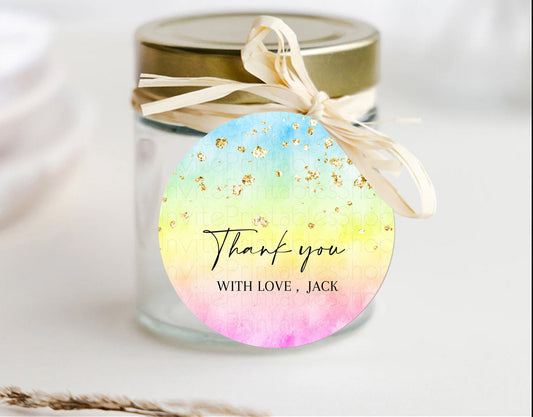 Editable Pastel Thank You Tags Rainbow Thank You Gift Tags Colorful Pastel F