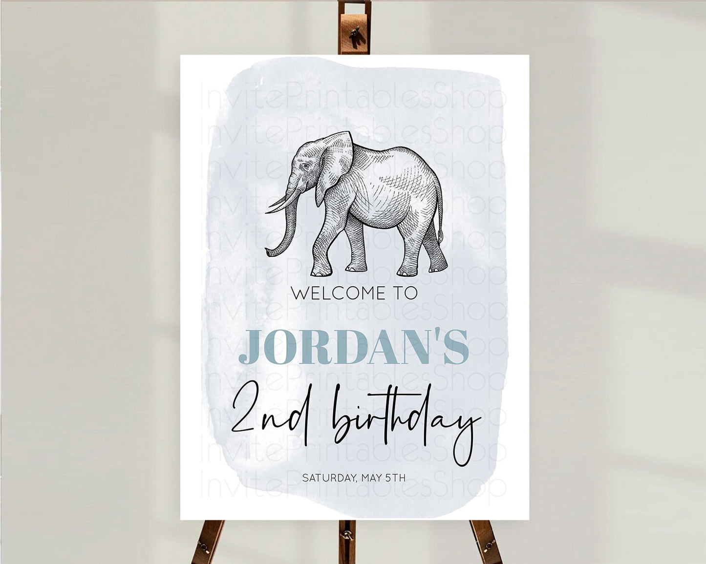 Elephant Welcome Sign Elephant Welcome Board Elephant Party Welcome Poster Safari Party Decor Elephant First Birthday Welcome Sign D10811