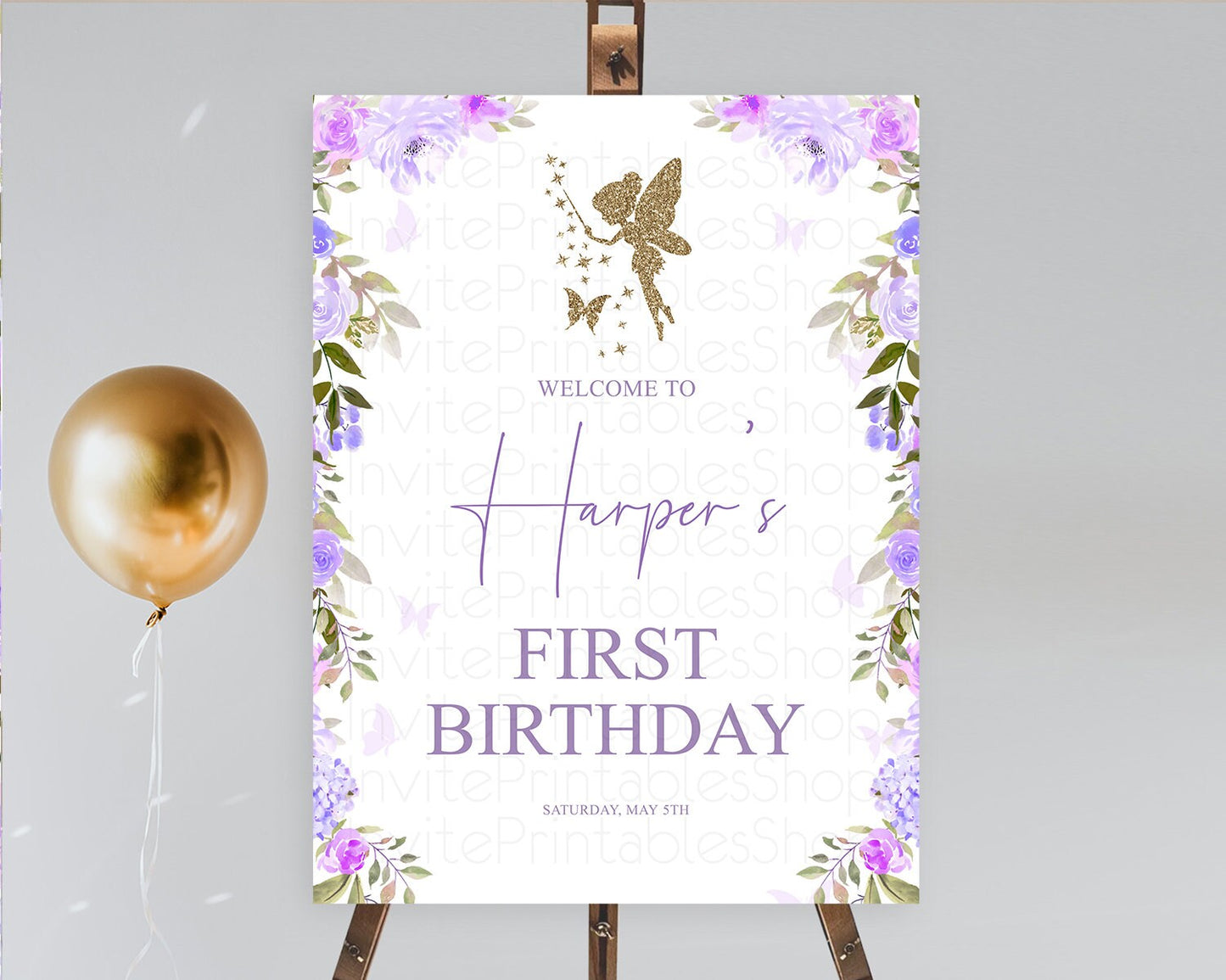 Fairy Welcome Sign Fairy Welcome Board Enchanted Garden Pastel Floral Butterfly Decor Secret Garden First Birthday Welcome Sign D10910