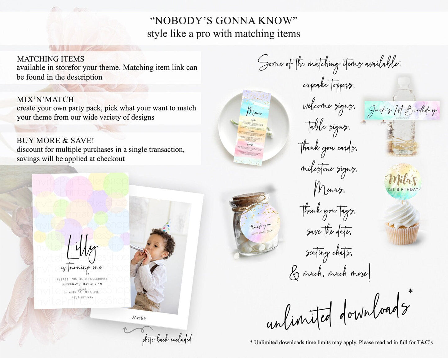 Pastel Birthday Invitation Pastel Confetti Birthday Invitation Bubbles Invitation Colorful Rainbow Confetti 2nd 1st First Birthday D10229
