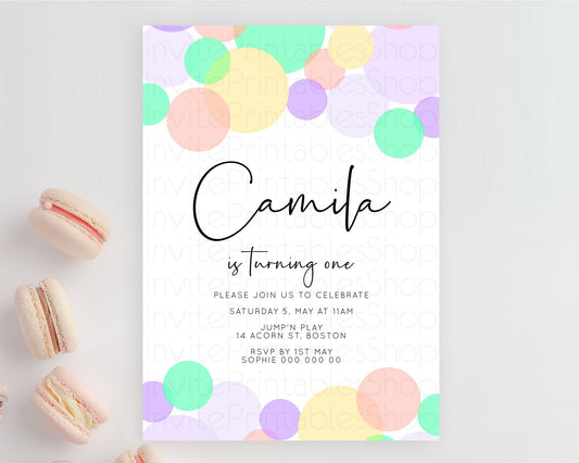 Editable Pastel Birthday Invitation Pastel Confetti Birthday Invitation Bubb