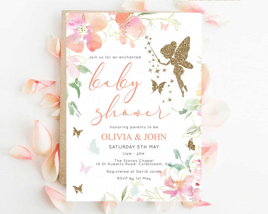 Editable Fairy Baby Shower Invitation Enchanted Forest Baby Shower Secret Ga