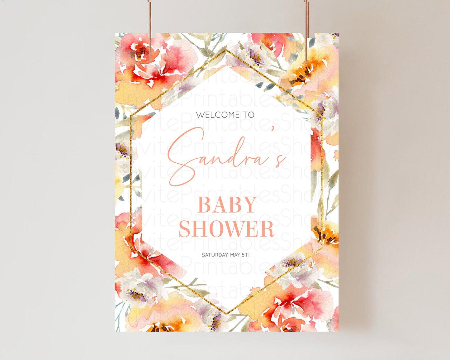 Secret Garden Baby Shower Welcome Sign Wildflower Welcome Board Pastel Flower Garden Welcome Poster Boho Wildflower Welcome Sign D10791