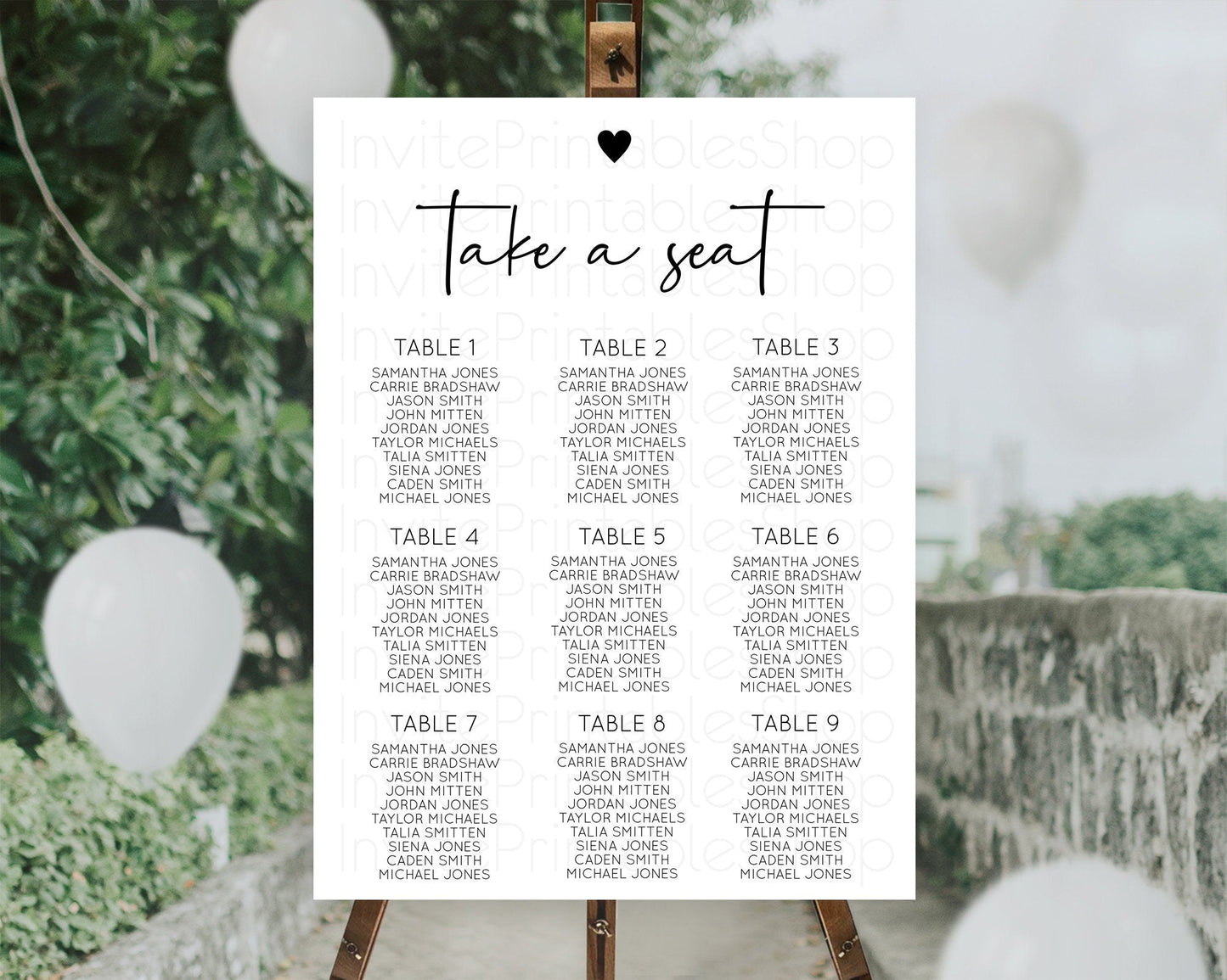 White Black Seating Chart White Minimalist Seating Chart Plain Seating Board Modern Simple Decor Take A Seat Sign D10955