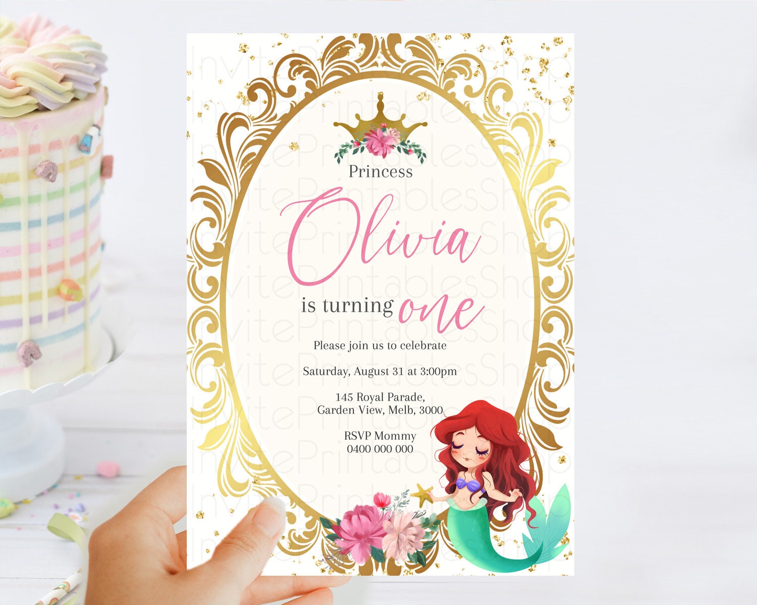 Editable Princess Birthday Invitation Castle Invitation Royal Birthday Fairy