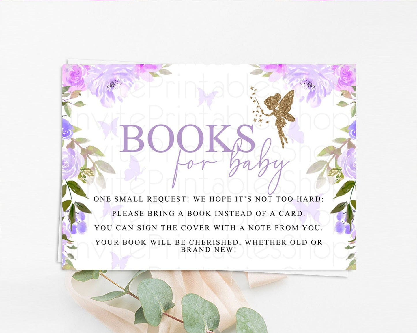 Editable Fairy Books For Baby Card Fairy Book Insert Enchanted Garden Fairy