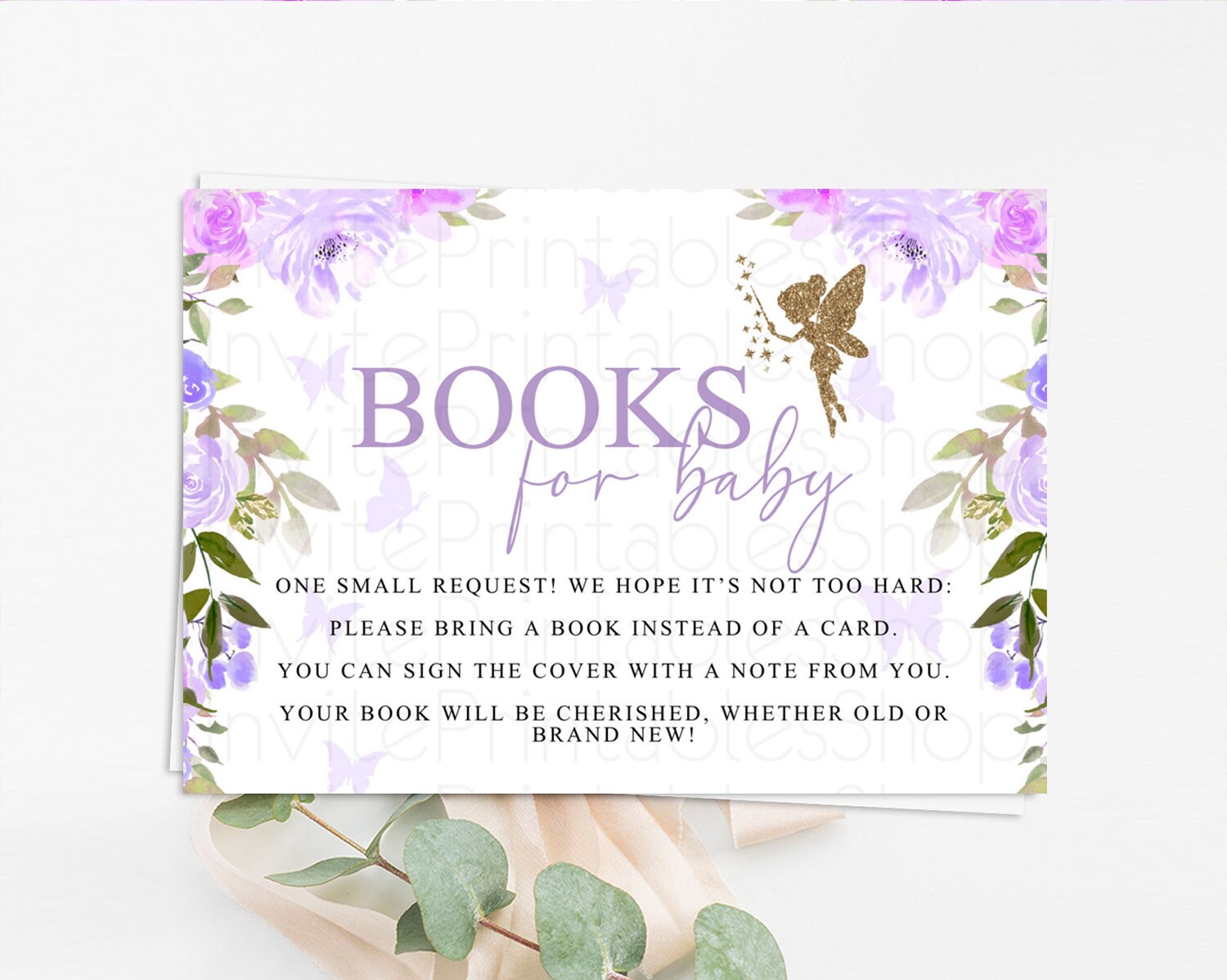 Editable Fairy Books For Baby Card Fairy Book Insert Enchanted Garden Fairy