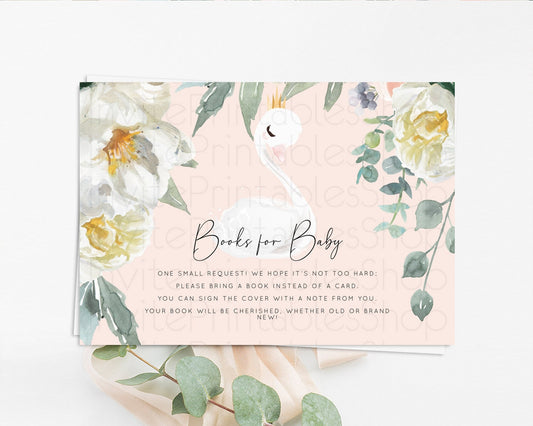 Editable Swan Books For Baby Card Swan Princess Ballet Book Insert Enchanted