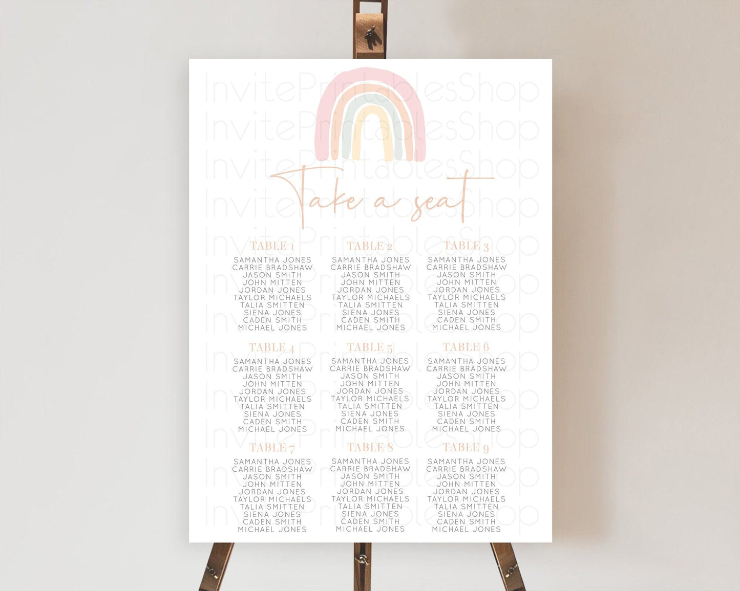 Pastel Rainbow Seating Chart Boho Rainbow Seating Chart Rainbow Seating Chart Pastel Seating Chart Boho Rainbow Seating Sign D10162