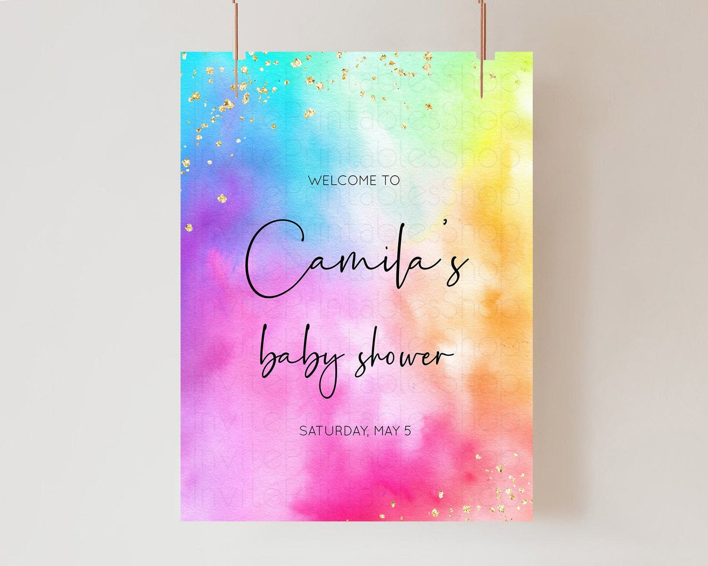 Tie Dye Baby Shower Welcome Board Rainbow Tie Dye Welcome Sign Pastel Welcome Poster Colorful Pastel Welcome Rainbow Tie Dye Sign D10456