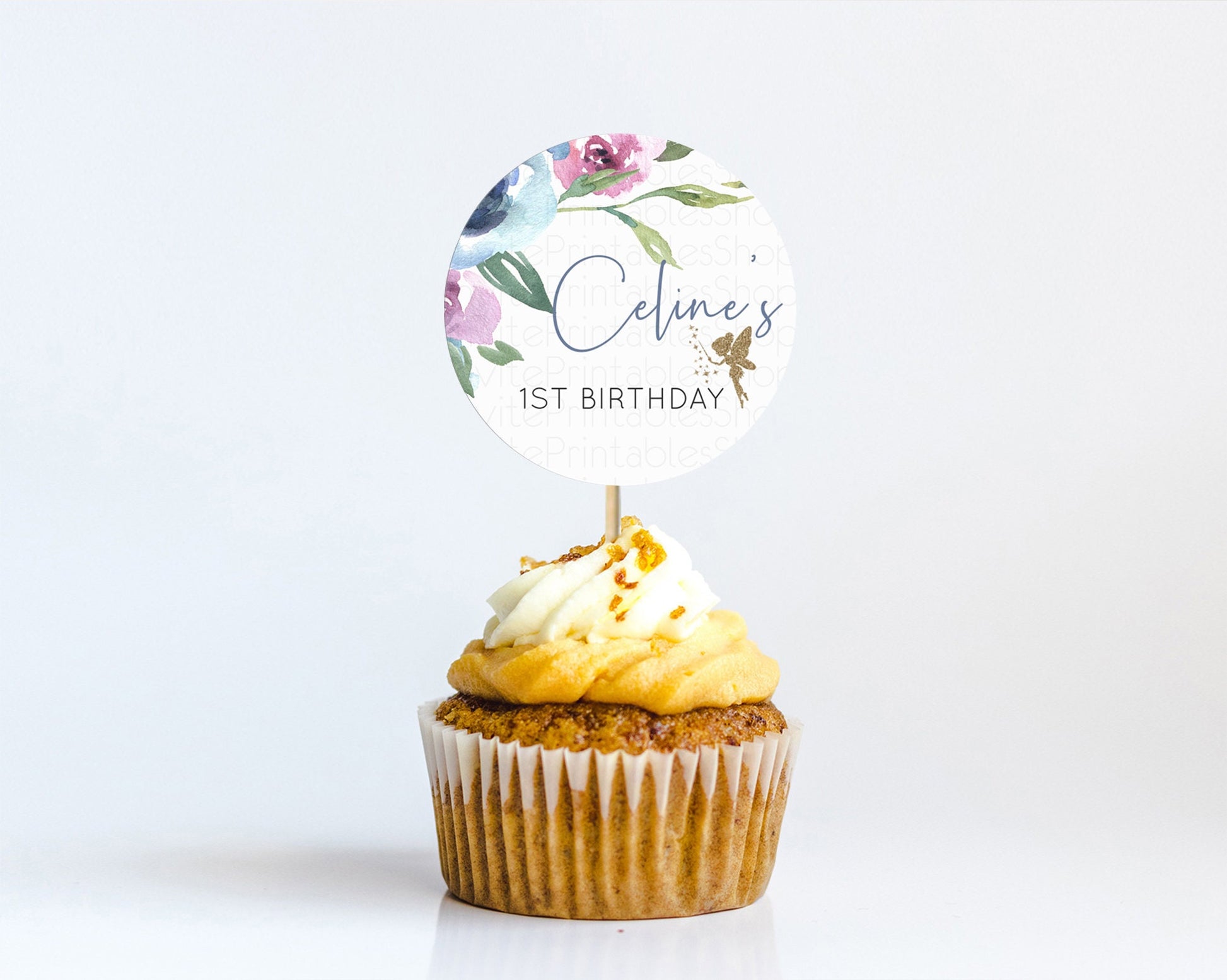 Editable Fairy Cupcake Toppers Pastel Fairy Cupcake Toppers Fairy Floral Gar