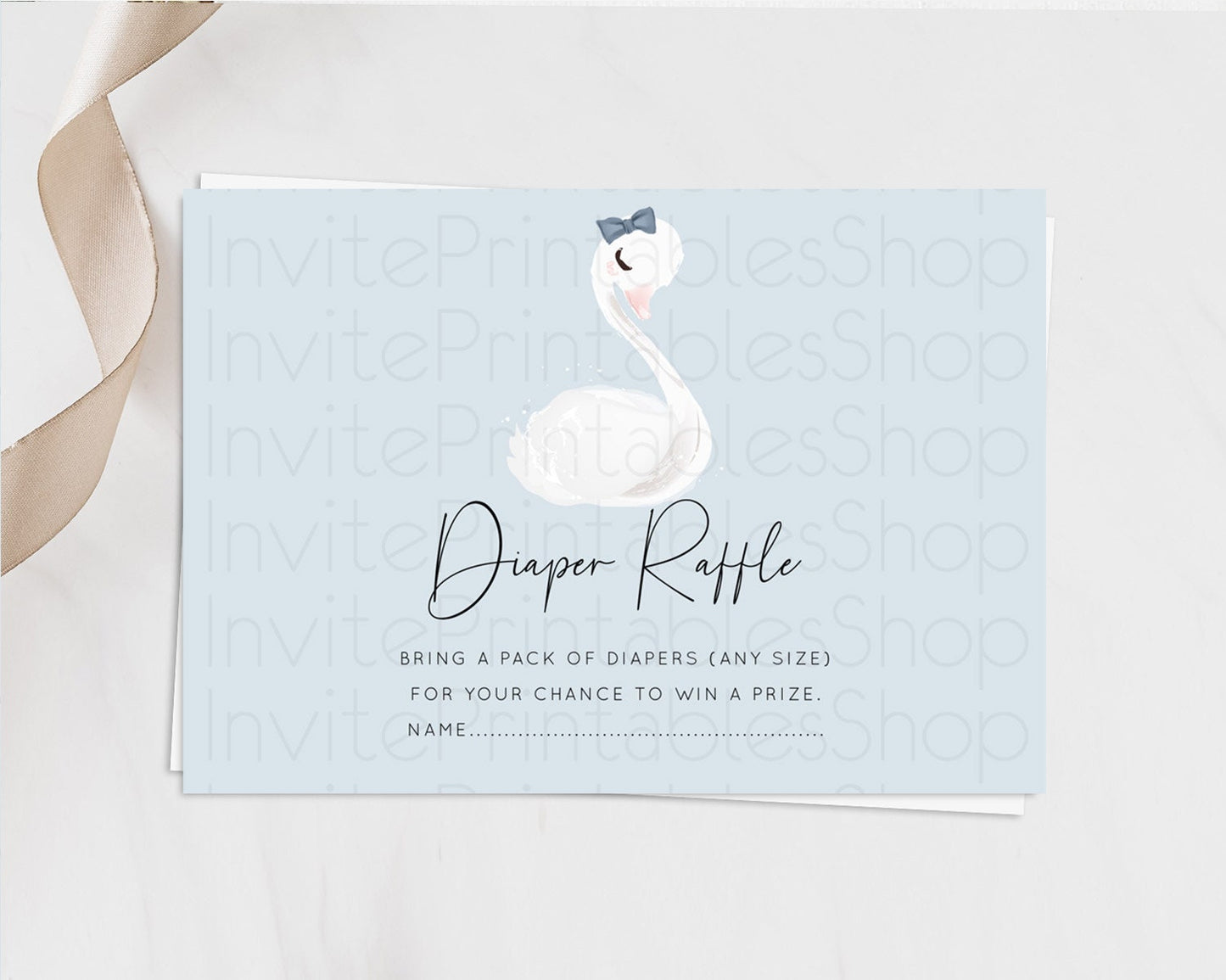 Swan Diaper Raffle Card Swan Princess Ballet Diaper Raffle Insert Enchanted Swan Lake Diaper Ticket Secret Garden Floral Raffle Game D10760