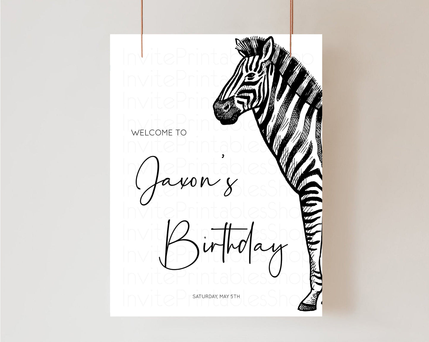Zebra Welcome Sign Black White 1st Birthday Board White Birthday Board Simple Zebra Welcome Board Safari Welcome Birthday Poster Zoo 256